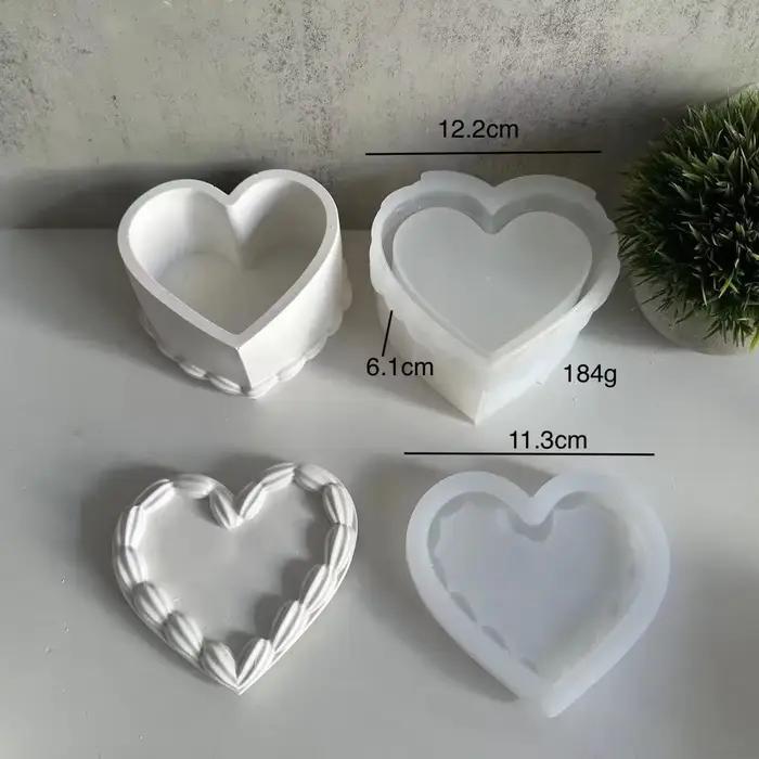Boîte de rangement ronde en forme de cœur pour gâteaux