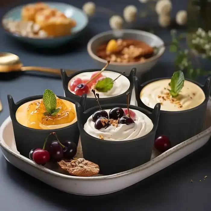 Moules de cuisson antiadhésifs pour friteuse à air et cuiseur vapeur, réutilisables et compatibles lave-vaisselle pour cupcakes, muffins et repas sains