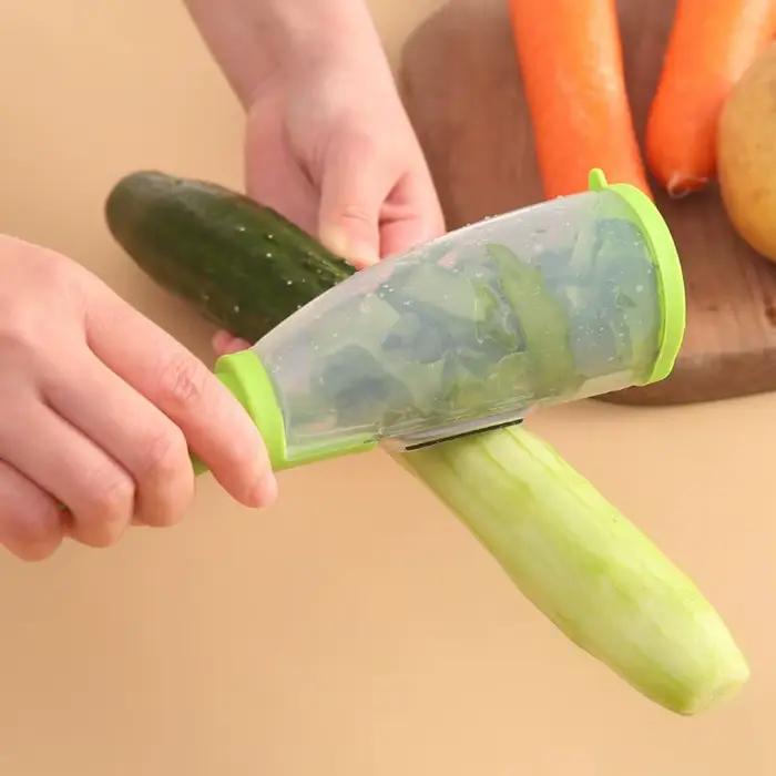 Couteau à éplucher multifonctionnel, Type de stockage, couteau à éplucher avec Tube de rangement, fournitures pour éplucher les pommes, couteau à éplucher domestique