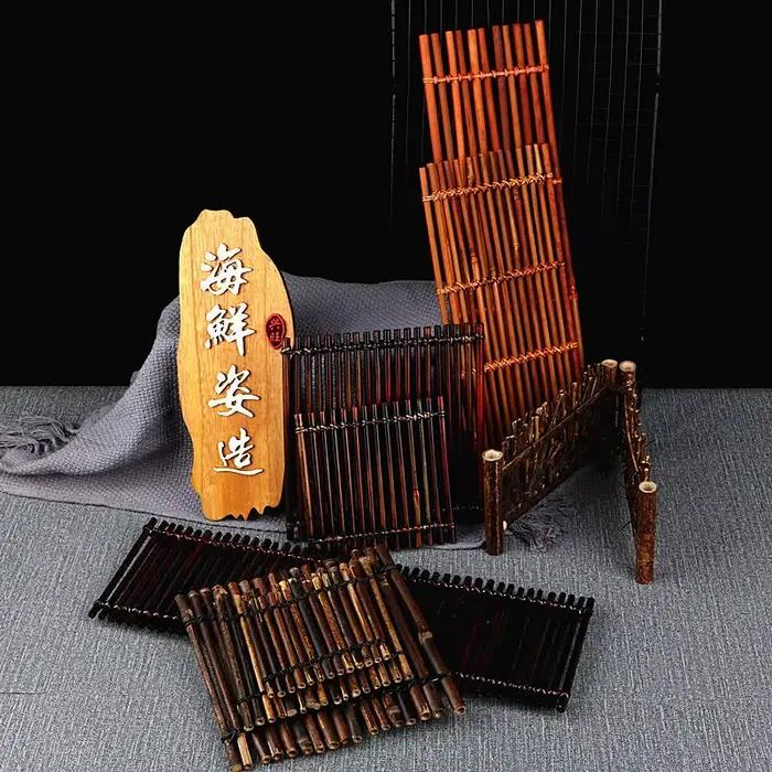 Assiette japonaise en bambou artisanale pour sushi et sashimi élégante à offrir pour maison et décoration festive occasions spéciales