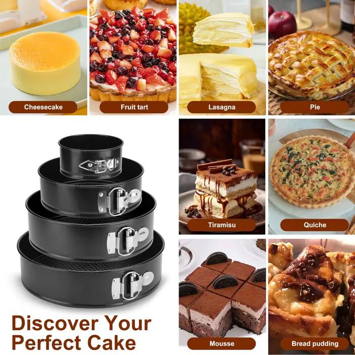 Moule à gâteau rond antiadhésif avec fond amovible pour gâteaux et cheesecakes diverses occasions de cuisine et de pâtisserie