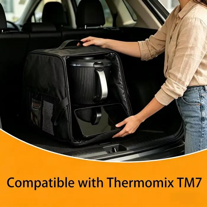 Sac de rangement Tm7, étui fin pour Thermomix Tm7 avec poignée, poches en filet, housse de protection pour robot culinaire de cuisine