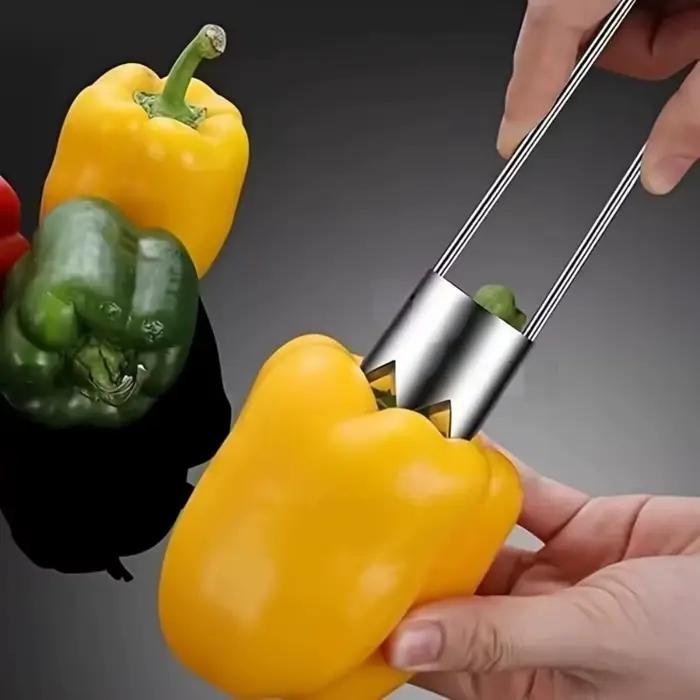 2 outils de dénoyautage en acier inoxydable, adaptés aux pommes, aux poivrons, aux tomates et à l'élimination des noyaux de fruits. Durable et Pratique