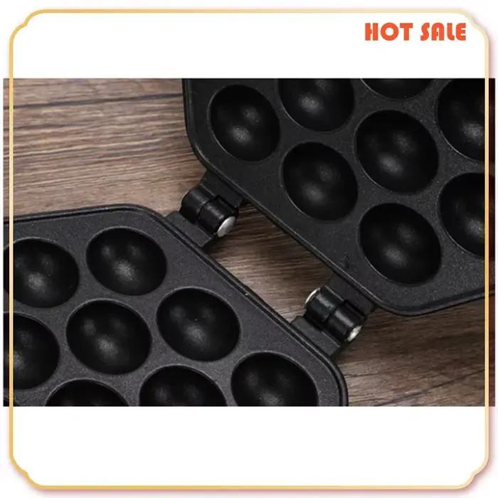 ABFA 1 pièce Eggettes fer aluminium Hongkong gaufrier moule revêtement antiadhésif bricolage Muffins plaque noir