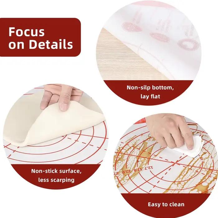 Tapis de cuisson en silicone surdimensionné 80/70/60 cm pour pâtisserie et préparation de pâtes, planches à pâtisserie résistantes et faciles à entretenir pour les occasions spéciales
