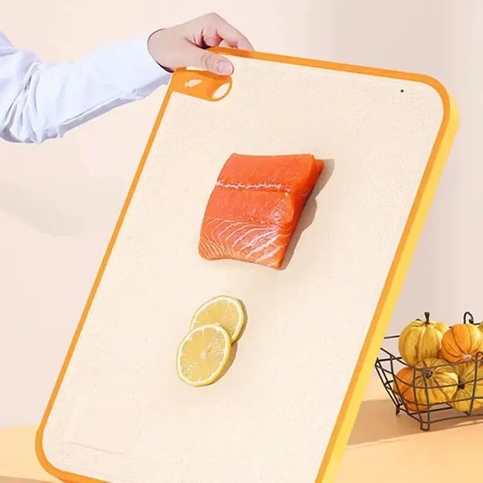 Planche à découper antibactérienne Double face, cuisine domestique, Anti-moisissure, plastique antidérapant, paille de blé, planche collante multifonctionnelle