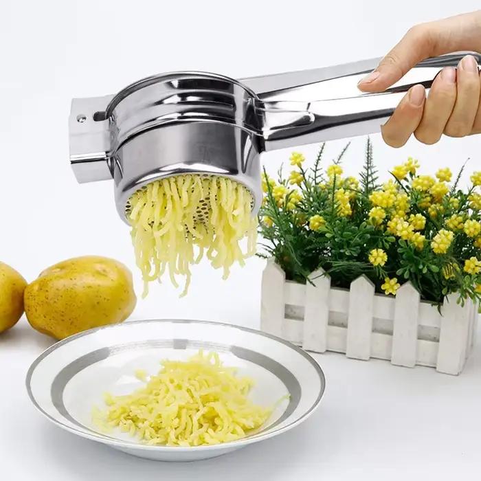Ricer de pommes de terre manuel en acier, machine à purée de légumes