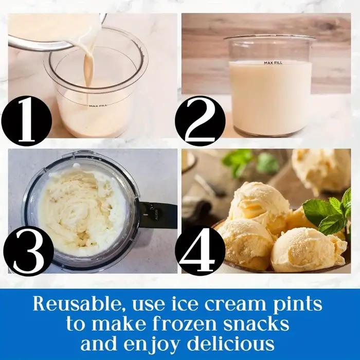 Ensemble de bouteilles de stockage Creami Mendocand Veds pour Ninja Crème Glacée Crémeuse Bacs et Pots Standardisés Occasions Spéciales