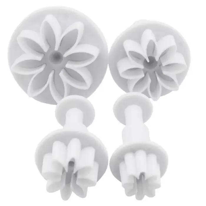 Moule à Fondant à piston de fleur de prunier, coupe-gâteau, décoration de biscuits, outils de décoration, accessoires de cuisson, 4 pièces