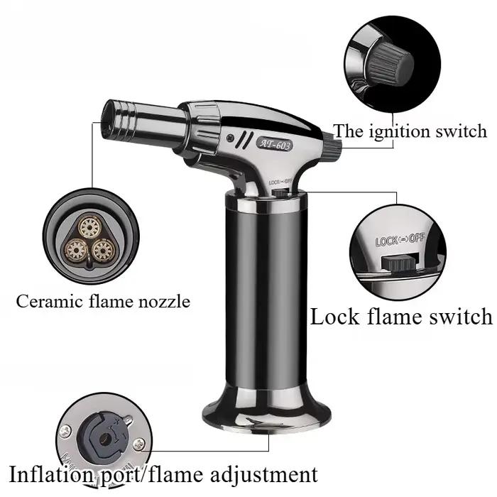 Nouveau chalumeau de cuisine portable en métal pour barbecue