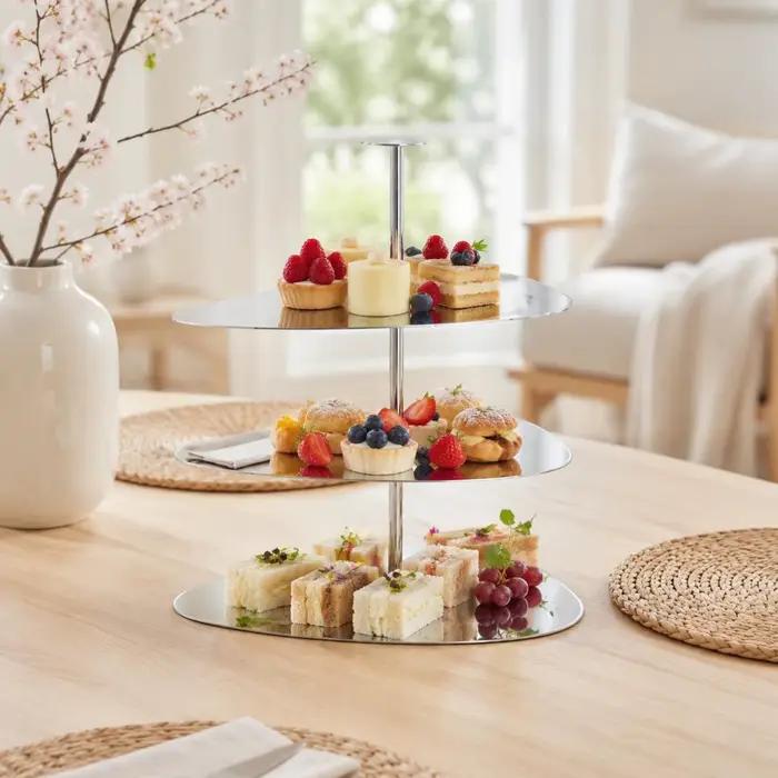 Support à desserts à trois niveaux