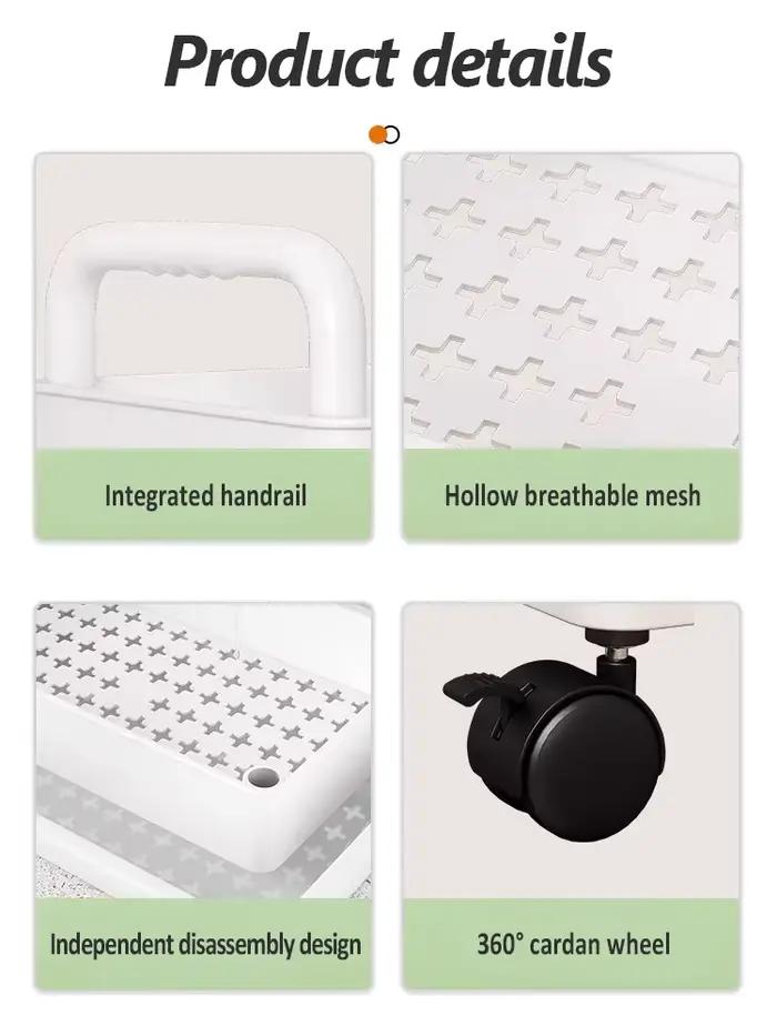 Chariot de cuisine multicouche sur pied, support de rangement sur pied, salle de bain, support de rangement mobile, chariot de collation pour salon