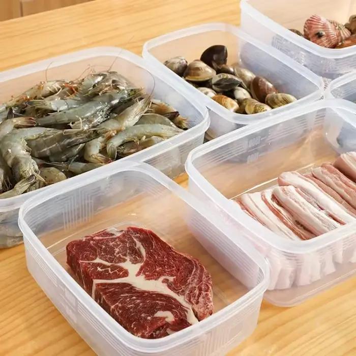 Boîtes de conservation des aliments frais de 300/600/1200ml, conteneur de stockage au réfrigérateur avec couvercle pour la viande, les Fruits et les légumes, organisateur d'aliments de cuisine
