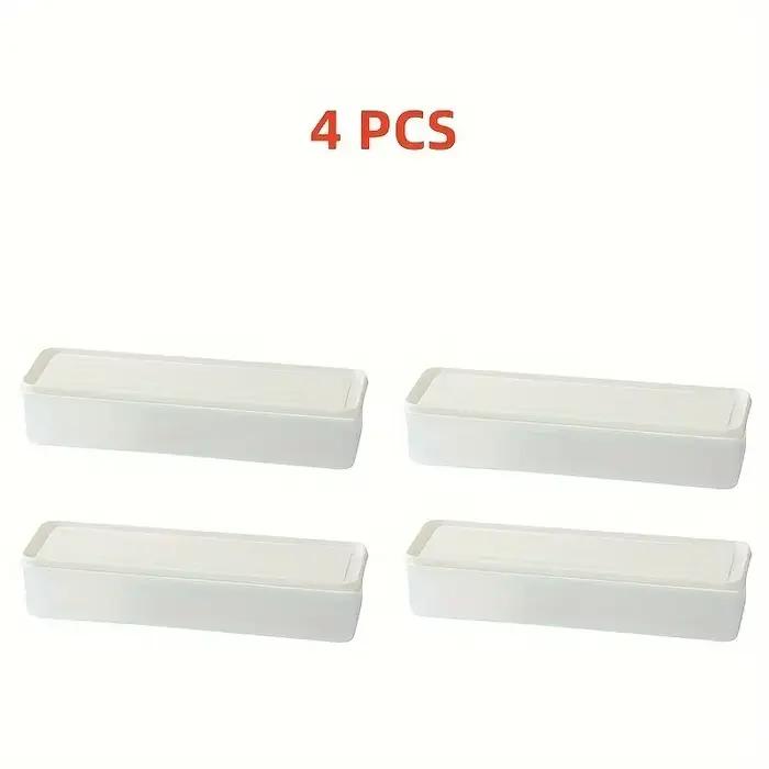 4 conteneurs rectangulaires de stockage des aliments, en plastique réutilisable, boîte de rangement pour réfrigérateur, boîte de conservation de cuisine, accessoires