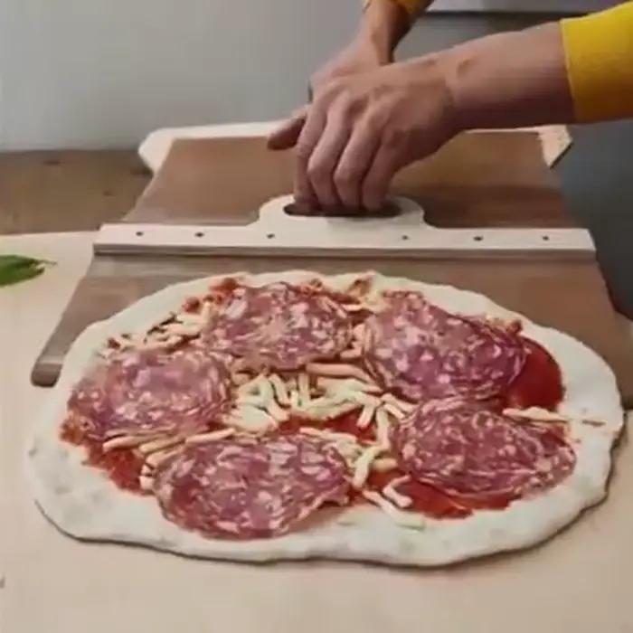 Pelle à Pizza coulissante Portable, plateau à pâte, pelage de Pizza coulissant, spatule antiadhésive, palette avec tissu haute température, 1 pièces