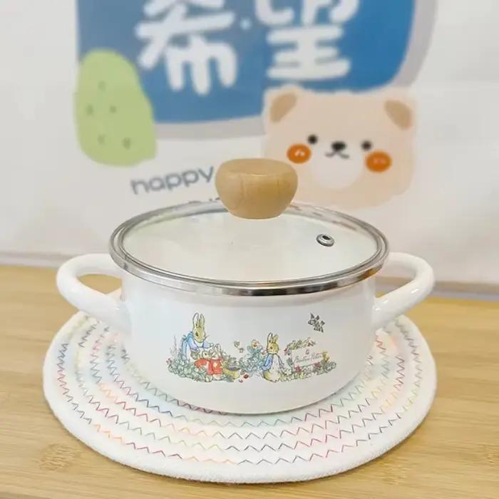 Ustensiles de cuisine Pots et poêles en émail émaillé Bol complémentaire pour bébé Vaisselle Pots et poêles à soupe Cuisinière à induction à flamme nue