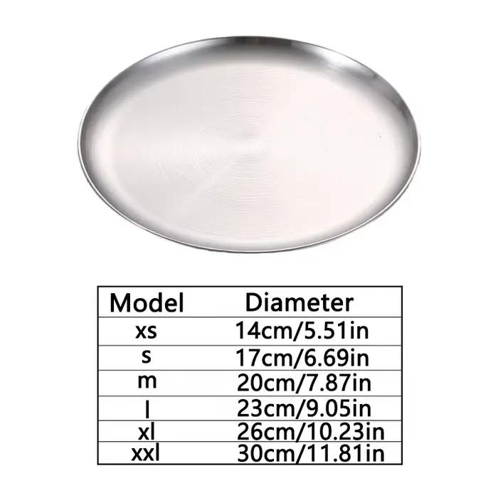 Assiettes en acier inoxydable or argent et diverses couleurs pour pique-nique et occasions spéciales ronds dessert ustensiles de cuisine table de fête