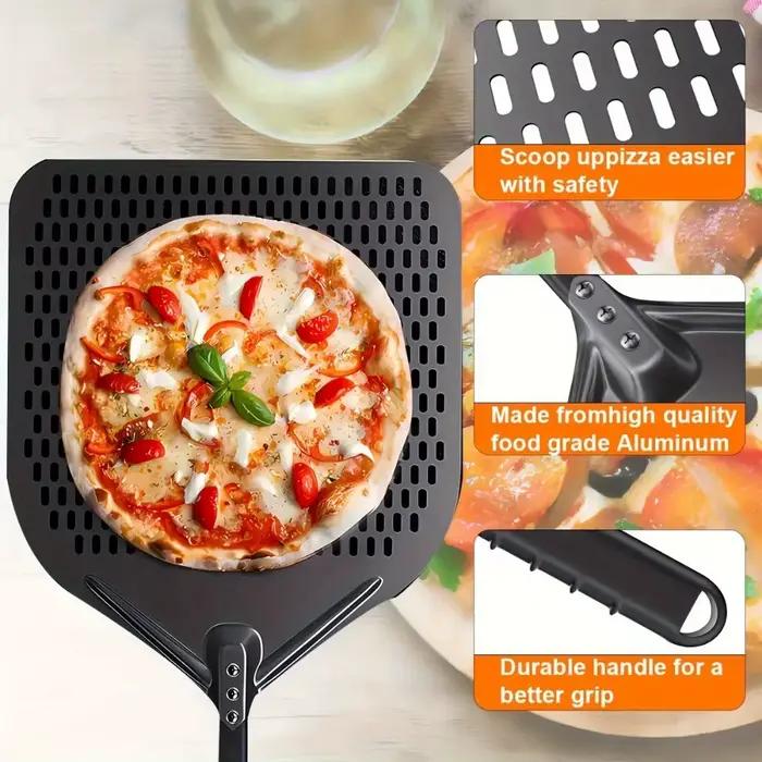  Peau à Pizza en acier inoxydable, outil de four professionnel perforé et antidérapant de 12 pouces pour Restaurant, accessoires de cuisine à domicile 