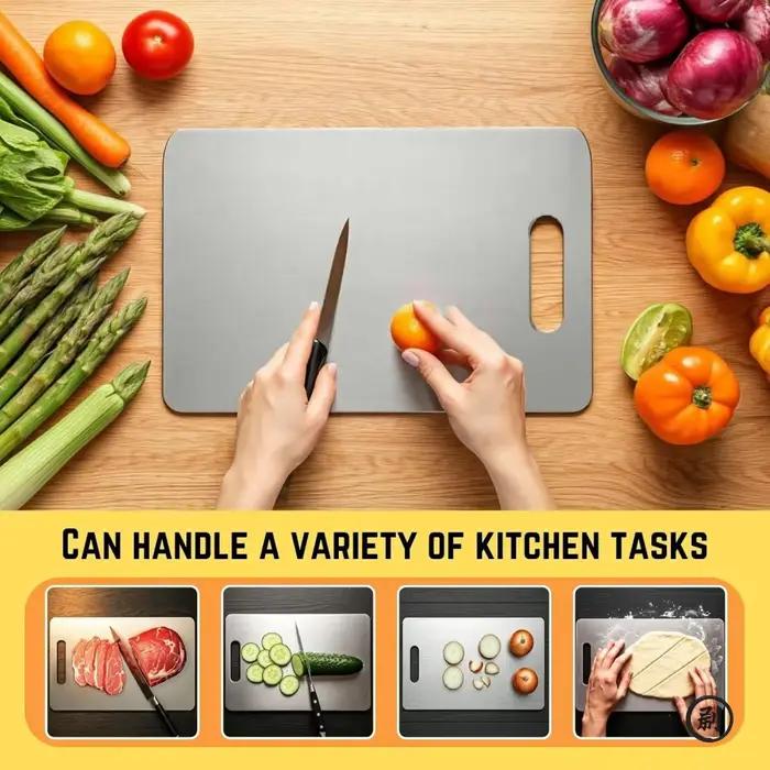 Planche à découper portable double face en titane – Qualité alimentaire pour la cuisine