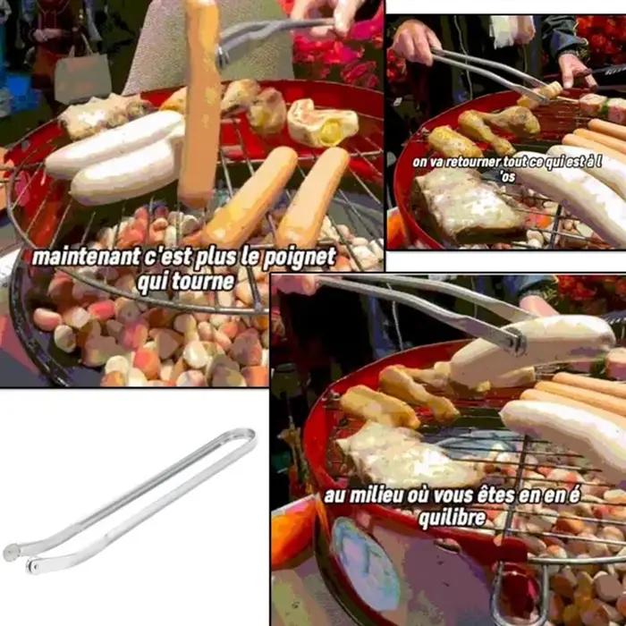 Pinces de tournage de saucisses douces, pinces de cuisine, pinces de barbecue pour griller, pinces de gril de saucisses de barbe