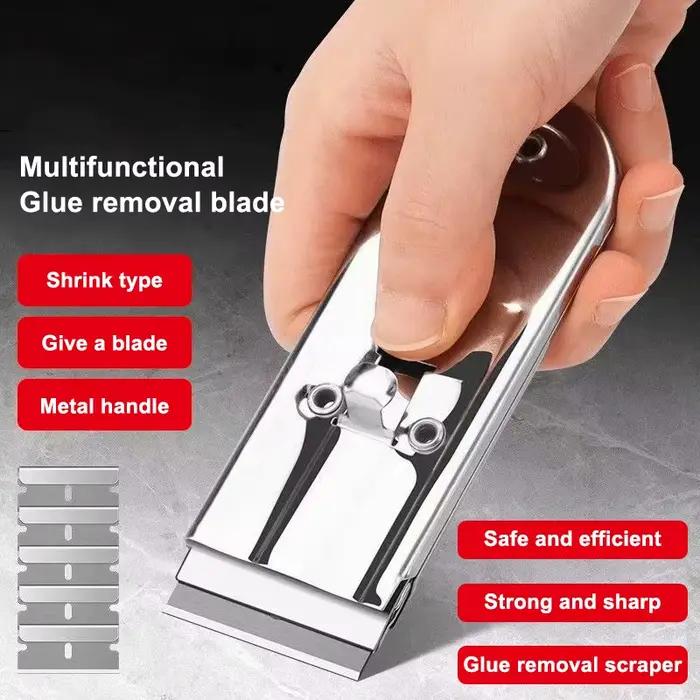 Grattoir de nettoyage en acier inoxydable pour fenêtres, carreaux de céramique et tâches de couture, respectueux de l'environnement, disponible en gris foncé, lavande et vert armée