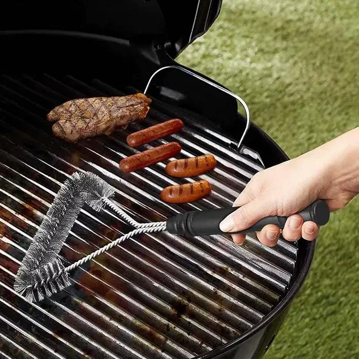 Nettoyeur de barbecue - Ensemble de 2 brosses en fil d'acier inoxydable pour grilles et fours