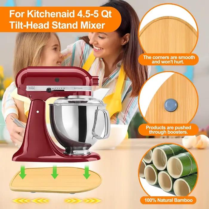 Curseur de mélangeur en bambou pour batteur sur socle à tête inclinable KitchenAid 4.5-5 Qt
