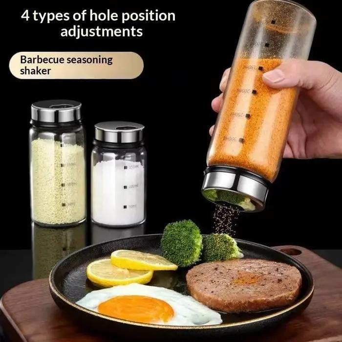 Boîte d'assaisonnement en verre à haute teneur en Borosilicate 200ml 300ml 500ml cochons de sel caves et serveurs pour sel poivre épices herbes aromatiques occasions spéciales cuisine élégante