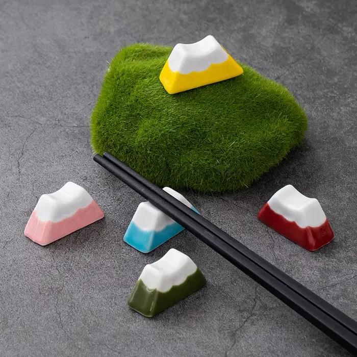 Support de baguettes en céramique Fuji Mountain, japonais, peinture de vaisselle en céramique, ornements, étagère, outil de cuisine