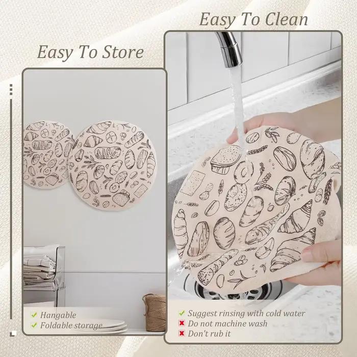 Couvercle de bol à levain, 3 pièces, accessoires de cuisson, élastique, résistant au pain, couvercle de augmentation de la pâte pour la germination des grains, la culture du levure