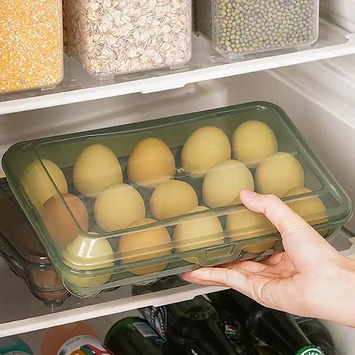 Boîte de rangement d'œufs en plastique transparent et portable pour 10/15 œufs, avec plusieurs couleurs pour une présentation élégante et moderne pour la maison et les occasions spéciales