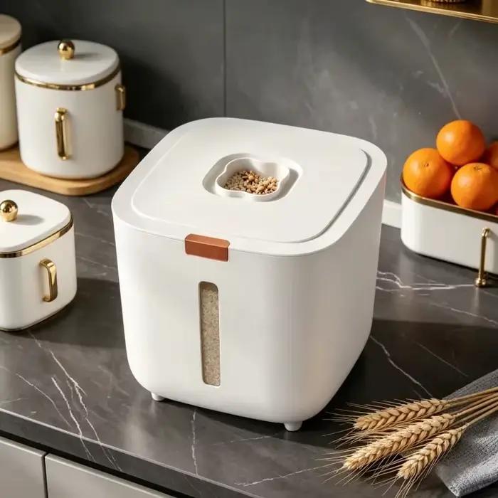 Seau à riz hermétique épaissi avec couvercle – Conteneur de stockage anti-humidité et anti-insectes de 10 kg