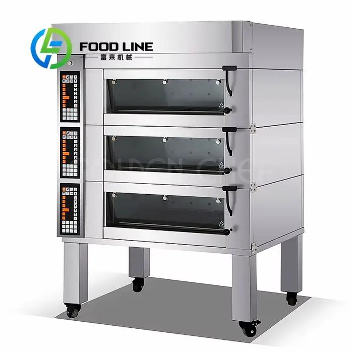 Four de boulangerie commercial professionnel électrique à 3 niveaux et 3 plateaux pour pâtisseries