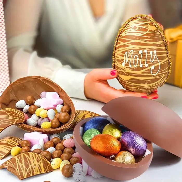 Moule à gâteau en silicone en forme de demi-sphère pour œufs de Pâques, outil de décoration de dessert d'anniversaire, zone de cuisson personnalisable, idéal pour les amateurs et professionnels de la pâtisserie