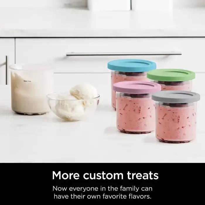 Gobelets à pintes de crème glacée pour la série Ninja-Creami NC299AMZ NC300s pot de stockage avec couvercle étanche pour machine à glace occasions spéciales pour enfants et adultes