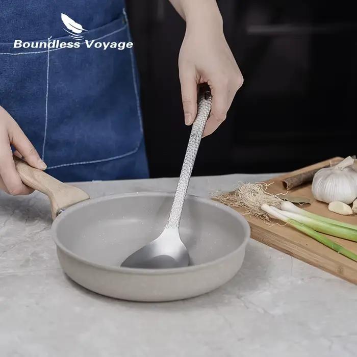 Spatule en titane Voyage sans limites, tourneur alimentaire ultraléger, ustensiles de cuisine légers pour pique-nique à domicile, utilisation en cuisine extérieure