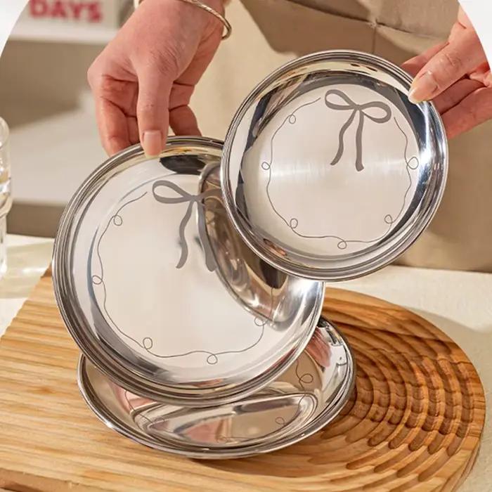 Assiette en acier inoxydable résistant aux chutes