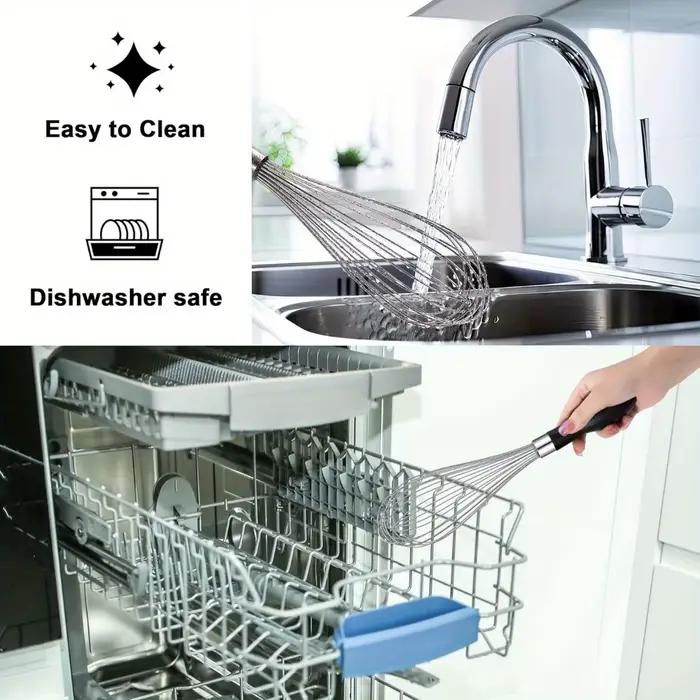 Fouet en acier inoxydable durable avec poignée en silicone confortable, batteur pour producteurs spécifiques à la cuisson, parfait pour mélanger et battre