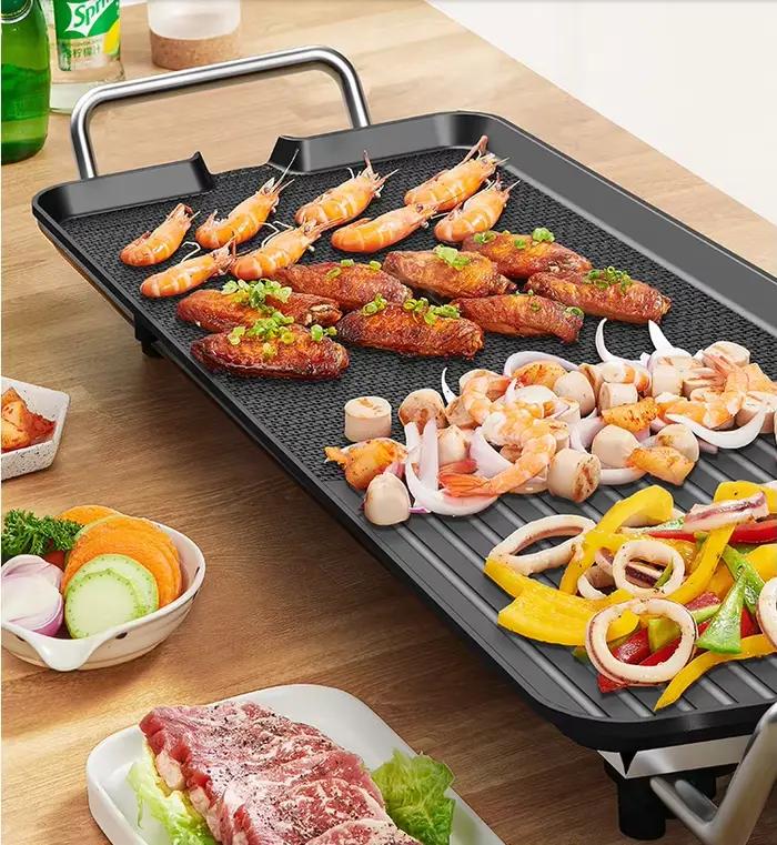 220V gril électrique antiadhésif appareil ménager bricolage Barbecue nourriture poêle plaque chauffage rapide
