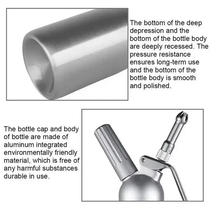 Bouteille à Presser Aluminium Professionnelle Pour Gâteaux Desserts Crémeux Occasions Spéciales