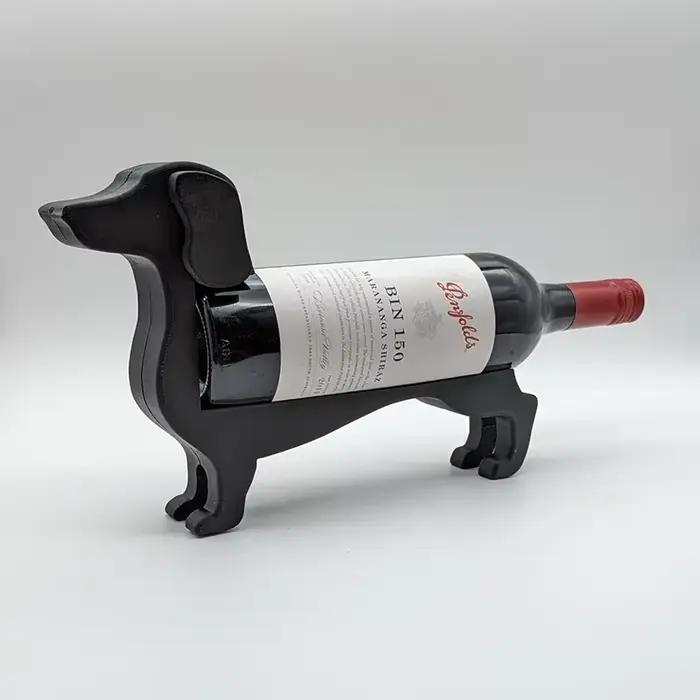 Adorable porte-bouteille de vin teckel – Pièce décorative parfaite pour les amateurs de vin