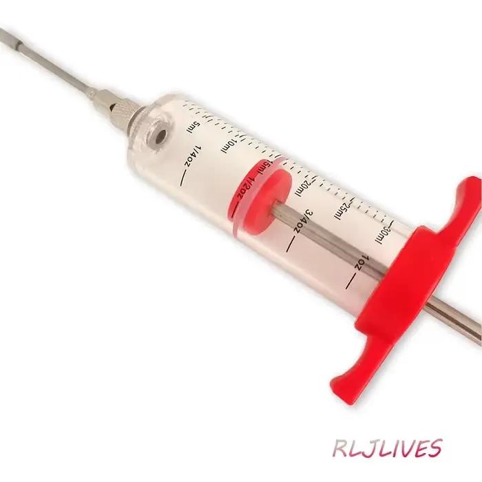 Seringue à viande pour barbecue 30ML, injecteur de marinade d'épices, aiguilles en acier inoxydable, seringue à Sauce, outils de cuisine, injection de seringue de poulet