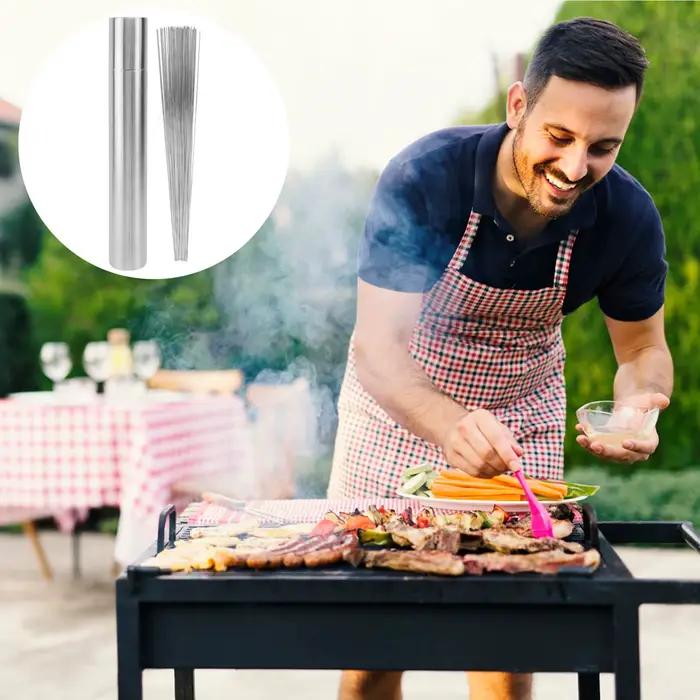 50 brochettes de barbecue en acier inoxydable de qualité supérieure