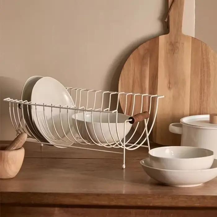 Organisateur de bols et d'assiettes en fer forgé multifonctionnel pour rangement durable et élégant de la vaisselle et autres objets dans la cuisine et la maison