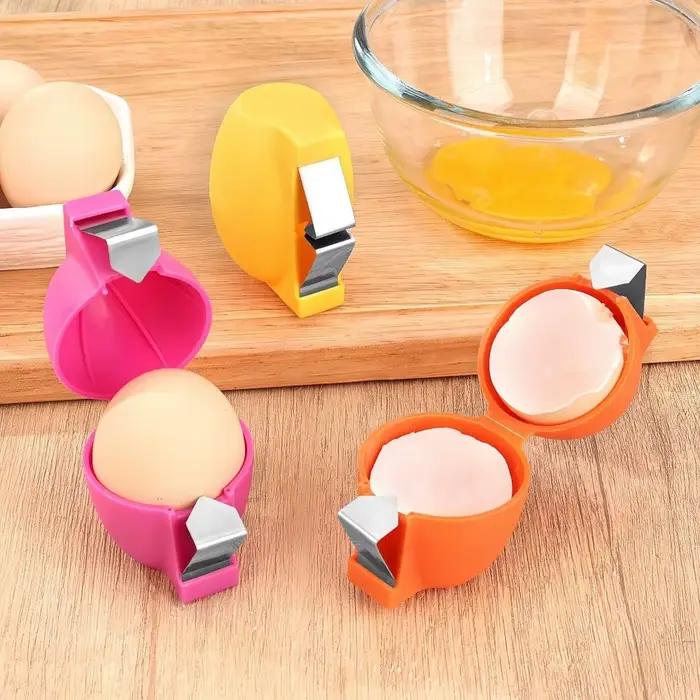 Nouvel ouvre-coquille d'œuf portatif PP, outil créatif d'ouverture de coquille d'œuf en acier inoxydable pour œufs crus