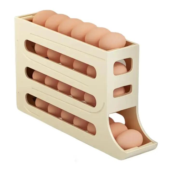 Boîte de rangement pour œufs de réfrigérateur, 4 couches, distributeur automatique d'œufs, organisateur de réfrigérateur