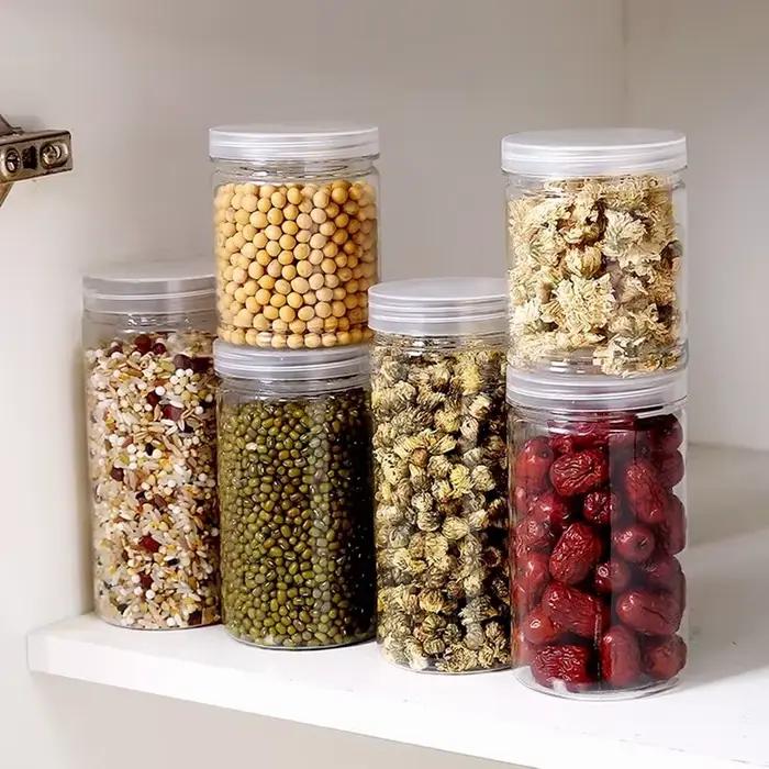 Bocaux Alisensen Plastique, Boîtes Scellées pour Biscuits de Cuisine, Boîte de Rangement des citrouille, Grains Secs Précieux, 250ml-1000ml