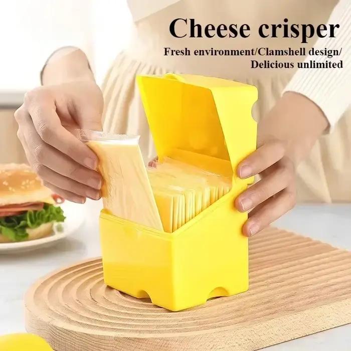 Récipient de stockage de fromage en tranches, boîte à couvercle de nuit de poupée en plastique, économiseur de tranche de fromage avec support, boîte de rangement de fromage en tranches retournées