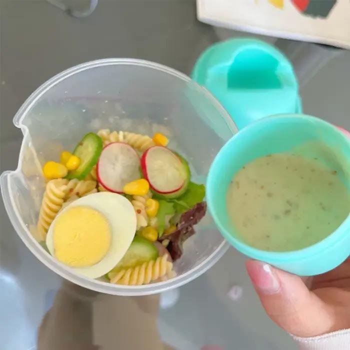 Shaker à salade portable blanc/vert