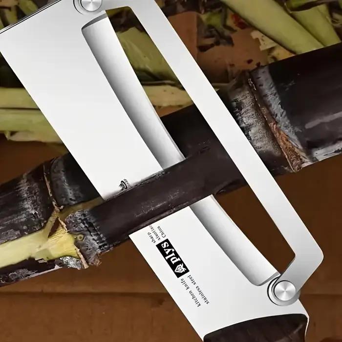 Éplucheur en acier inoxydable avec manche en bois pour éplucher et trancher les fruits et légumes